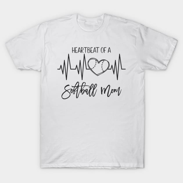 Softball Heartbeat T-Shirt by pitulas